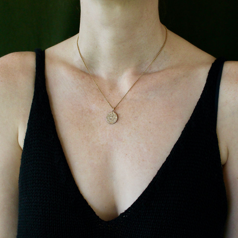 The Riding Goddess Mycenaean Minoan Goddess Necklace on woman