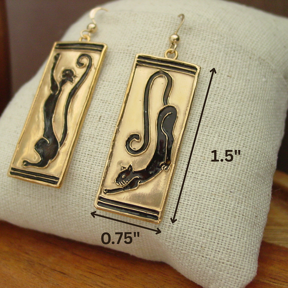 Thumbnail: Black cat earrings measurements