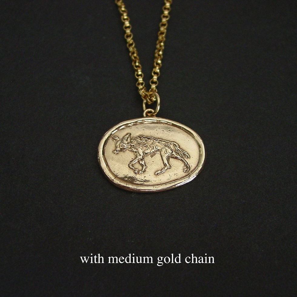 Thumbnail: Coyote necklace with medium gold chain