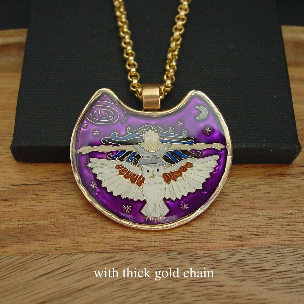 Thumbnail: Irish goddess Arianrhod pendant with thick chain