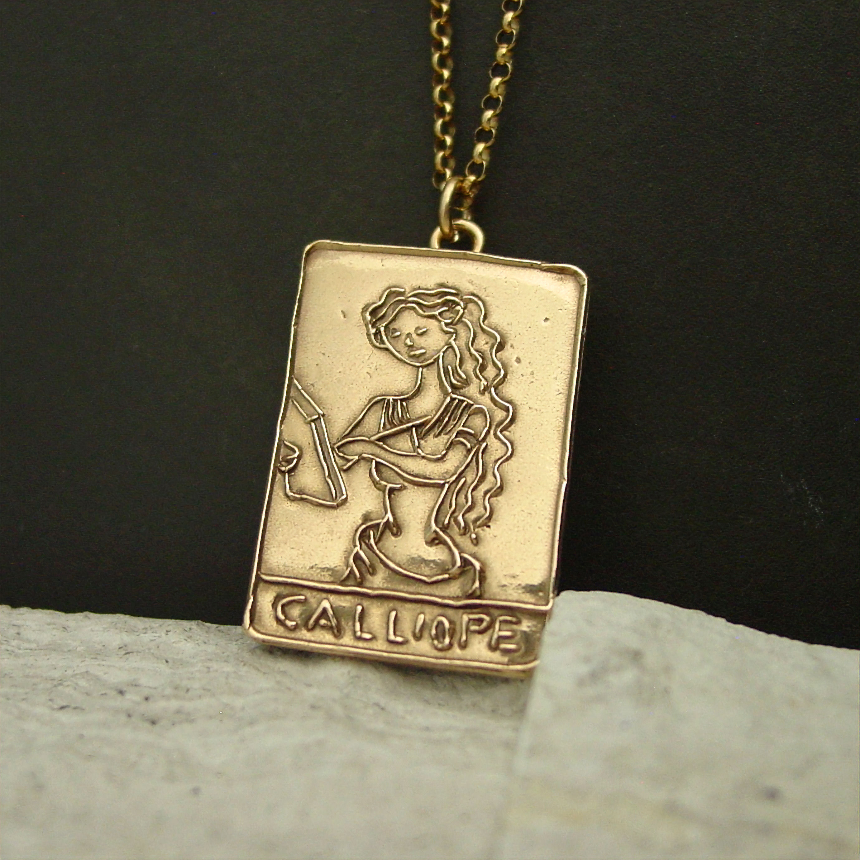 Muse Calliope necklace on limestone