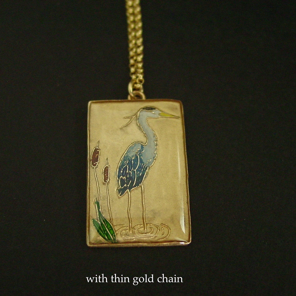 Thumbnail: Heron necklace thin gold chain