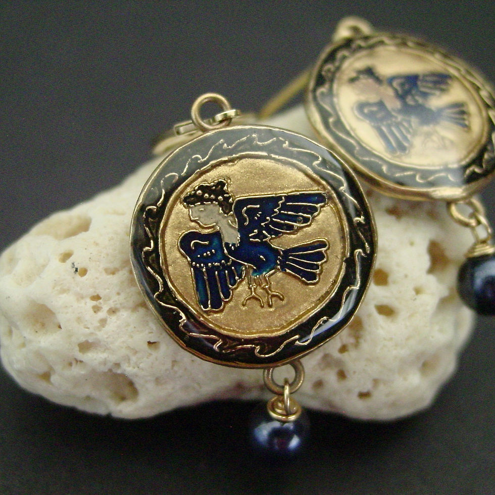 Thumbnail: Harpy Siren earrings close up