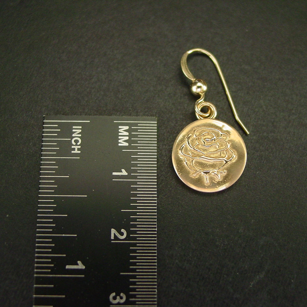 Thumbnail: Tiny rose earrings measurements