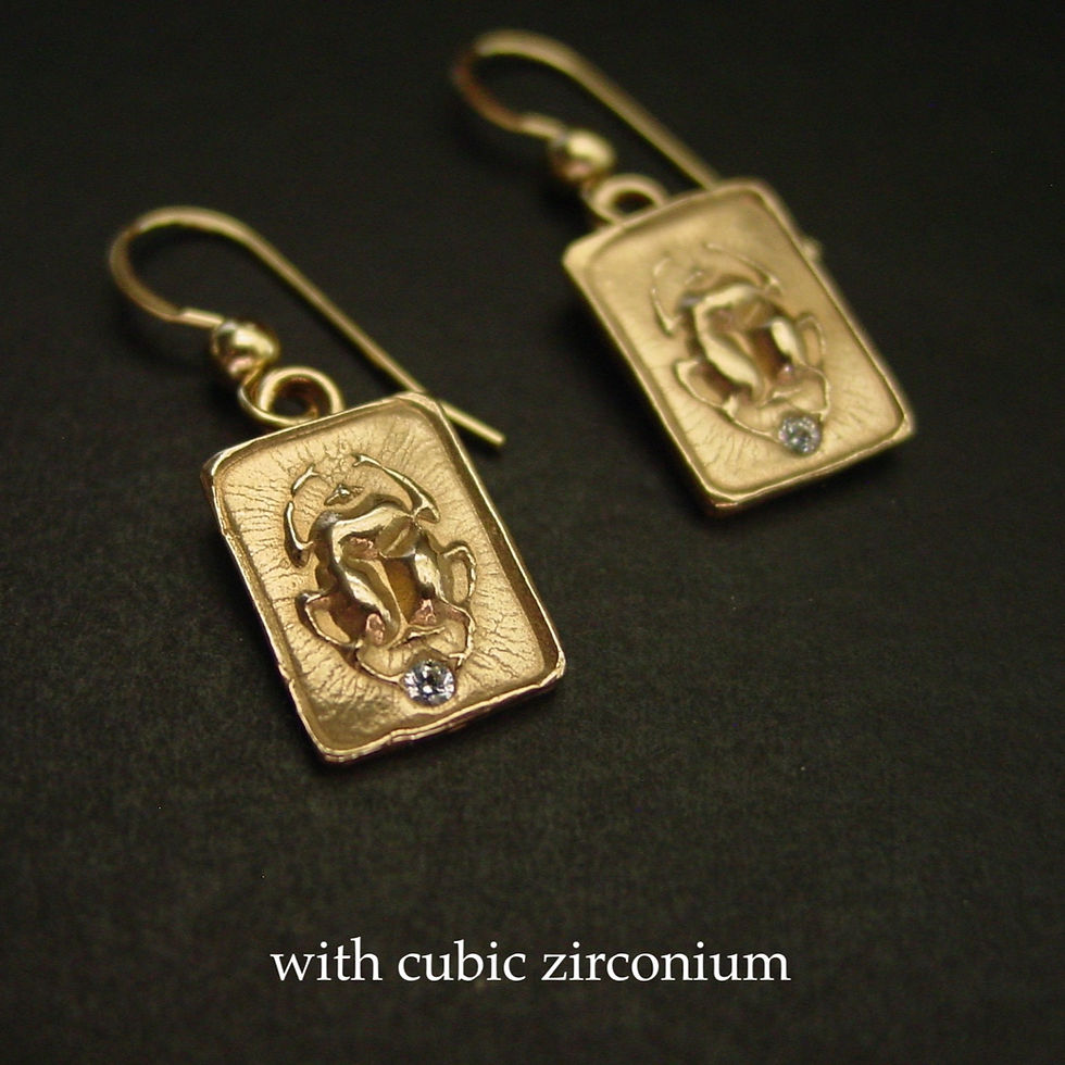Thumbnail: Scarab earrings white cz