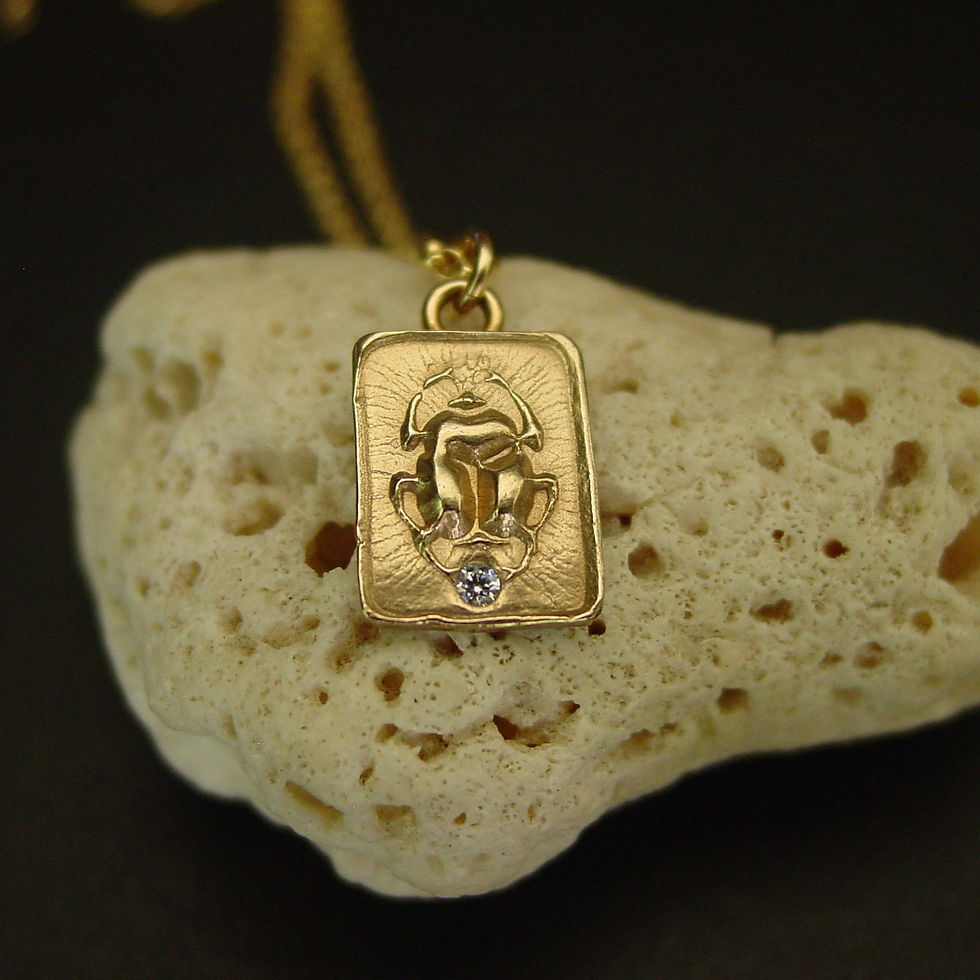 Thumbnail: Scarab Necklace on coral
