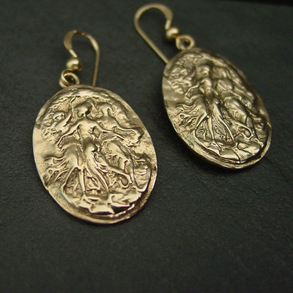 Three Graces cameo earrings side view