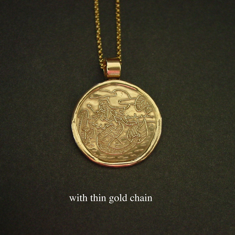 Thumbnail: Iara mermaid necklace thin gold chain