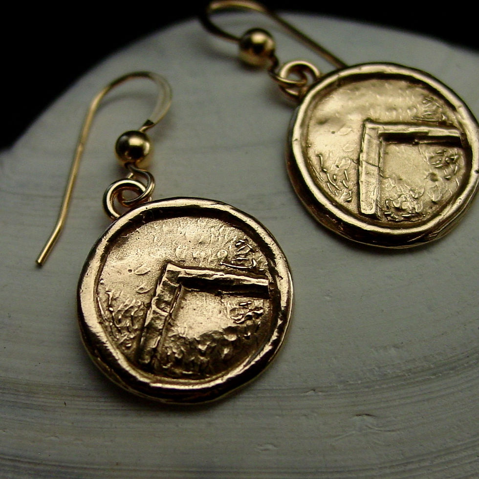 Thumbnail: Spartan shield earrings on shell