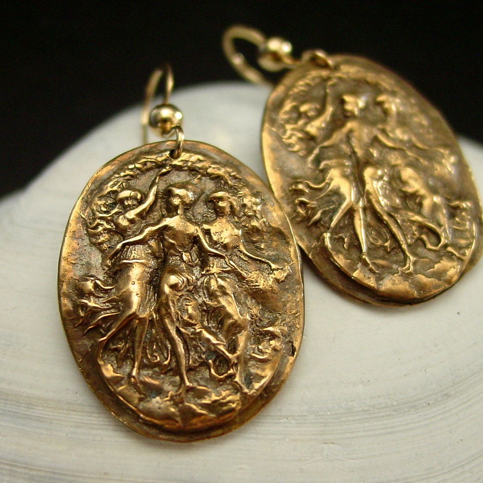 Thumbnail: Three Graces cameo earrings close up