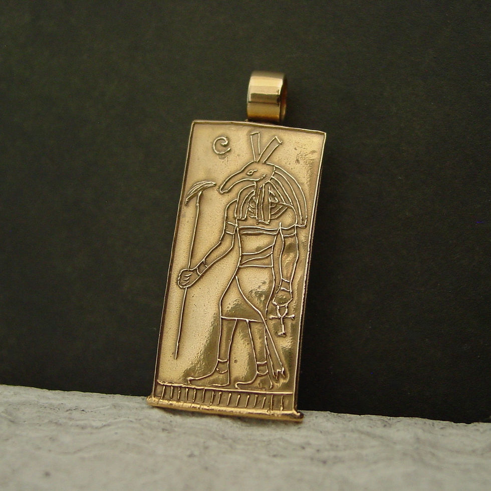 Thumbnail: Egyptian god Set pendant on limestone