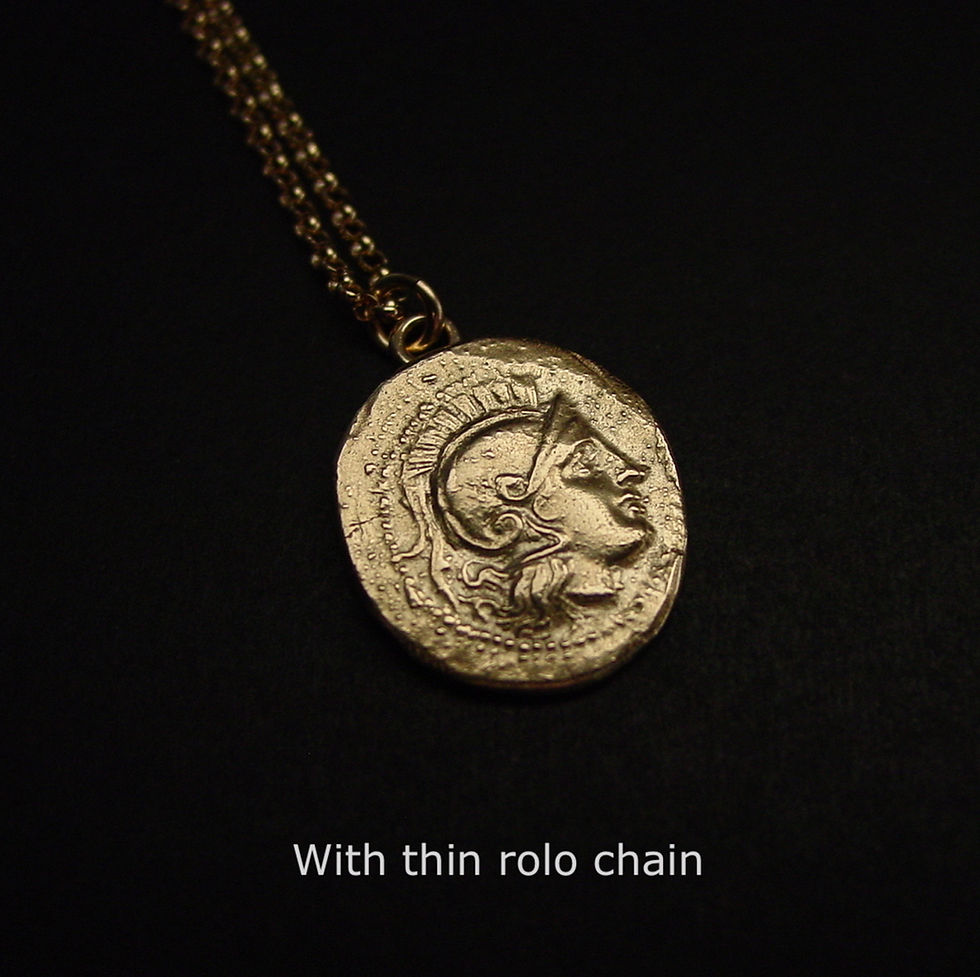 Thumbnail: Athena coin necklace with rolo chain