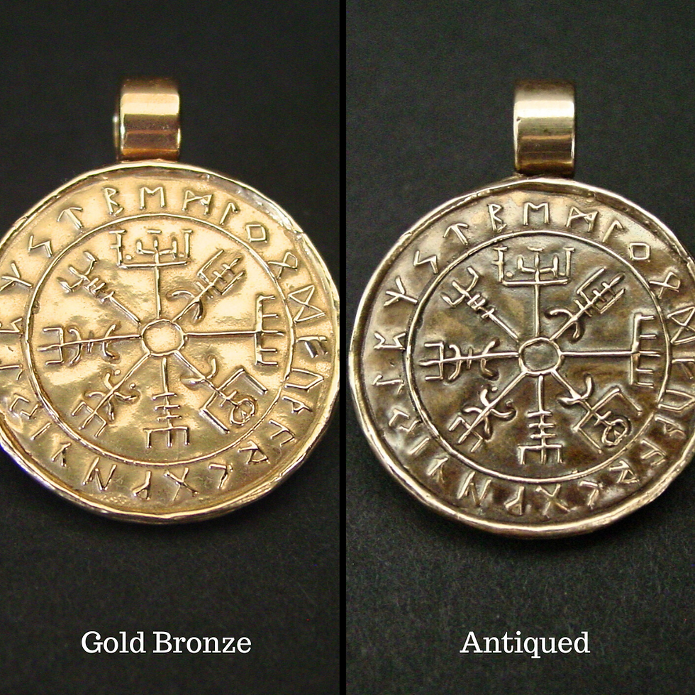 Thumbnail: Vegvísir Wayfinder Viking compass pendant finish options