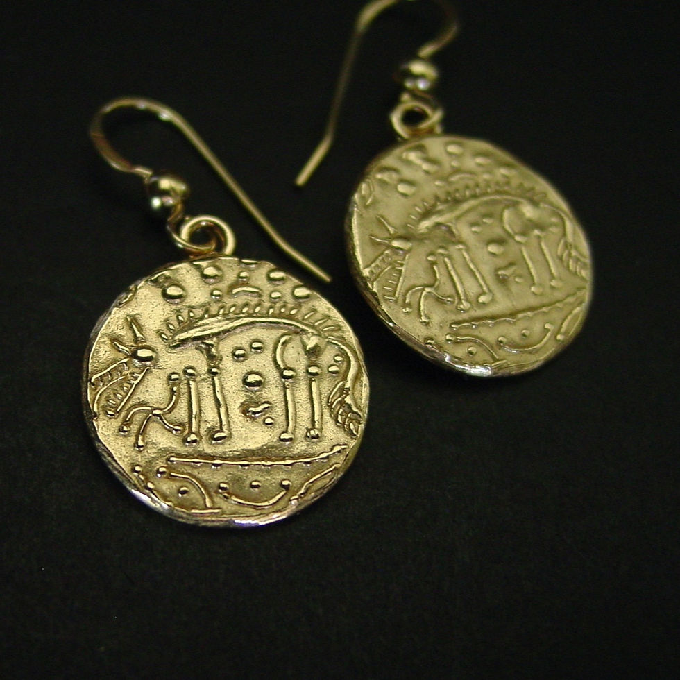 Thumbnail: Iceni wolf coin earrings