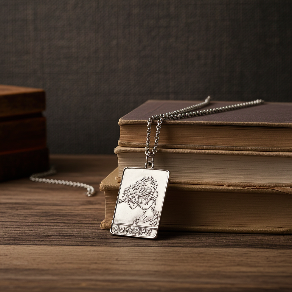 Thumbnail: Greek Muse Euterpe Necklace - Silver Muse of Music