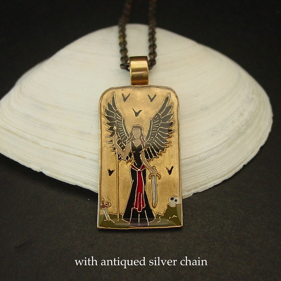 Thumbnail: Morrigan necklace antiqued silver chain