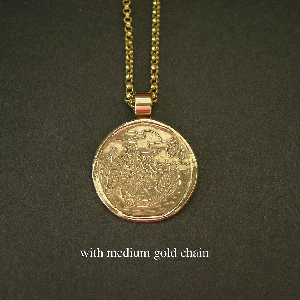 Thumbnail: Iara mermaid necklace medium gold chain