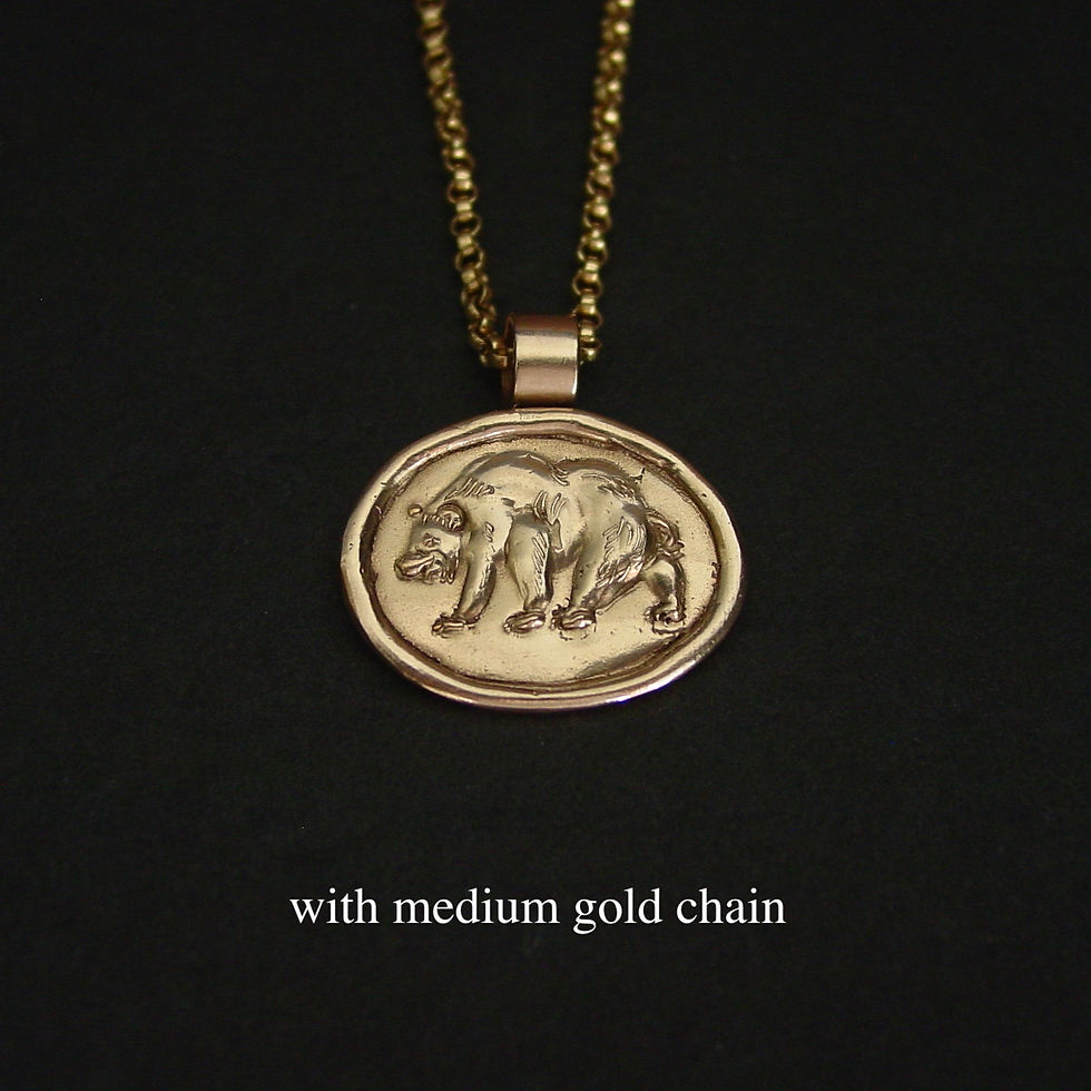 Thumbnail: Black Bear pendant medium gold chain