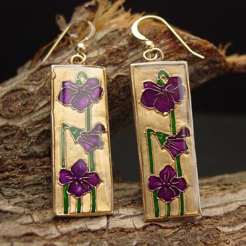 Thumbnail: Violet earrings on branch