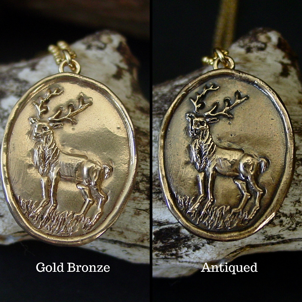 Thumbnail: Elk pendant necklace finish options
