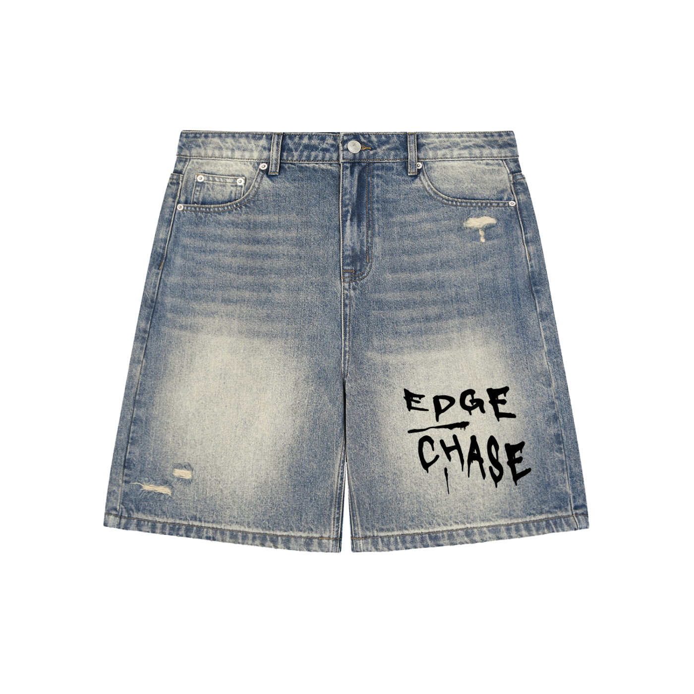 Graphic Denim Shorts