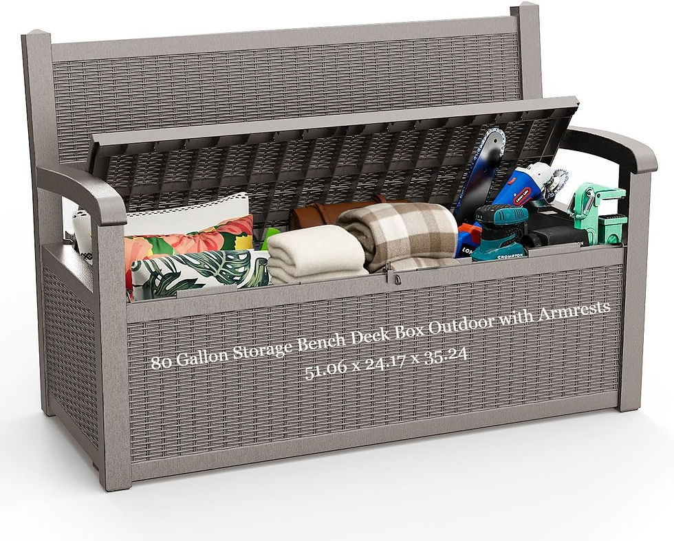 80 Gallon Outdoor Under-Bench Storage with Armrests