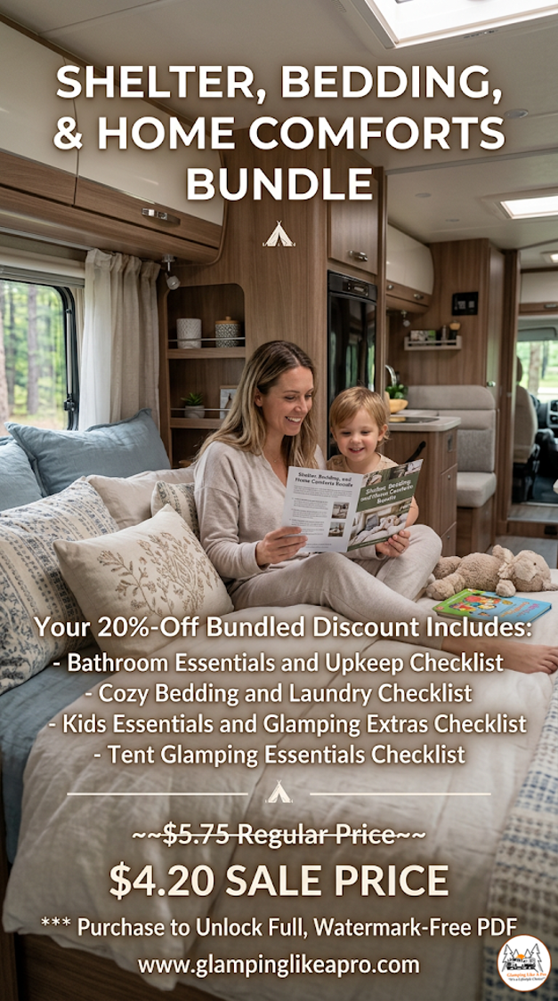 Shelter, Bedding, and Home Comforts Bundle | Glamping Like A Pro