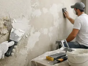 Rénover murs abîmés avant peinture