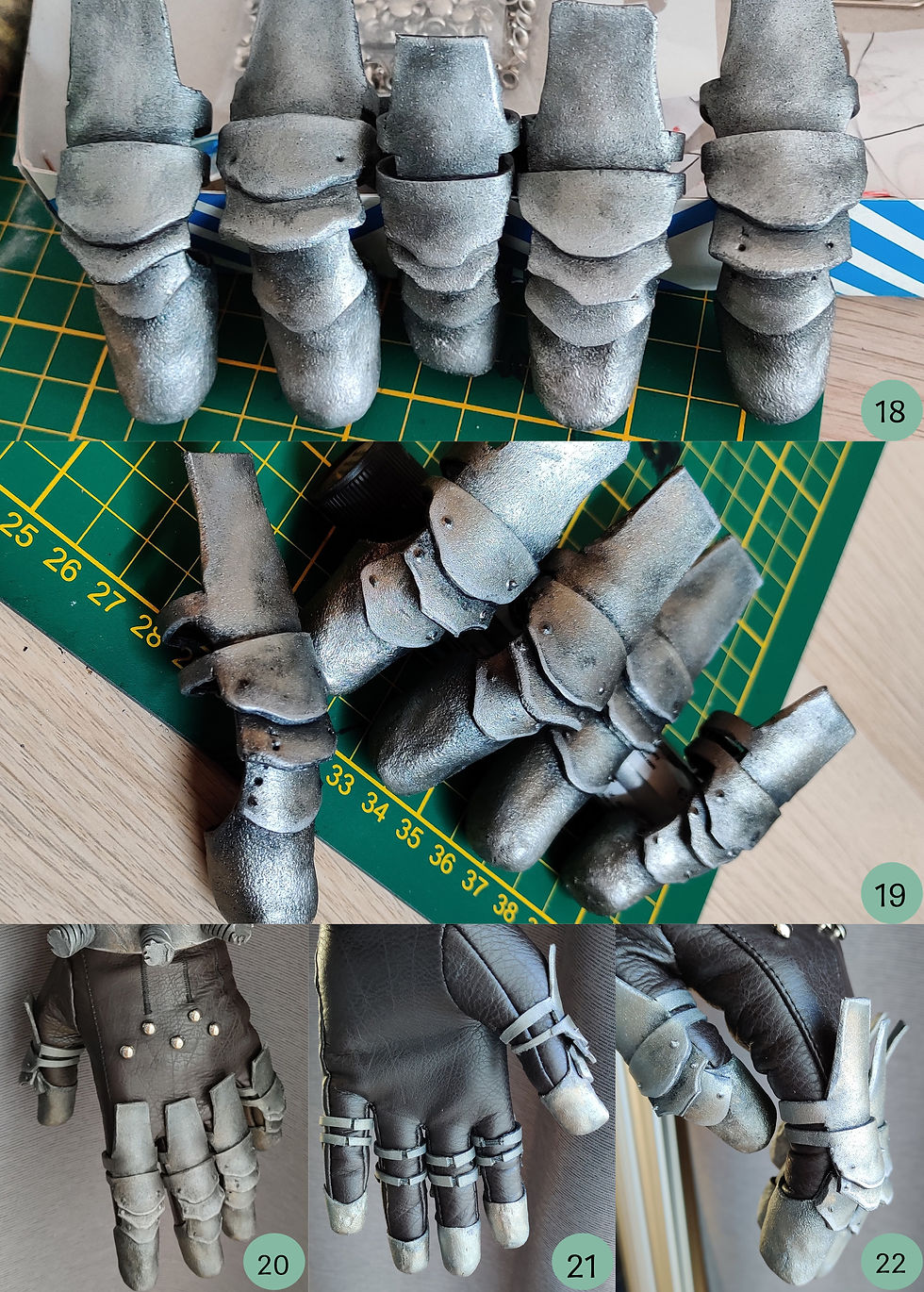 Die fertige Fingerrüstung von Cloud aus Final Fantasy 7 Remake. Aus Moosgummi und Worbla