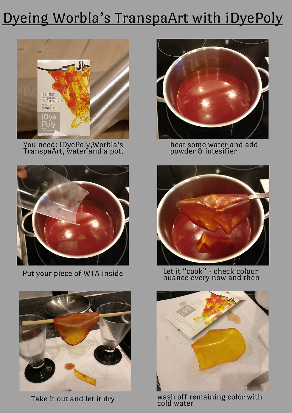 Dyeing Worbla's TranspaArt with iDyePoly, Cosplaytutorial