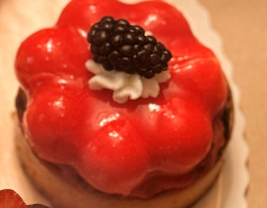 Hibiscus pomegranade tart — Petits gateaux at Madina Breeze Fine Pastry