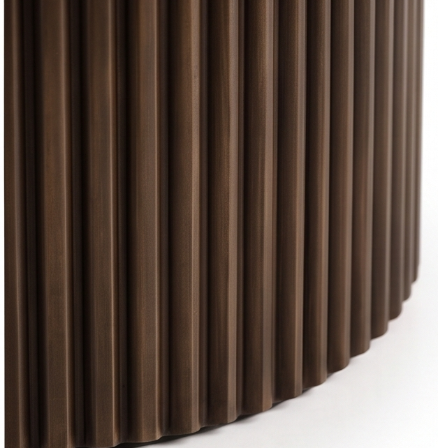 Brown fluted base of a Portofino furniture piece