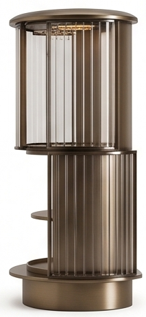 Modern bronze RIFLESIA floor lamp with fluted glass