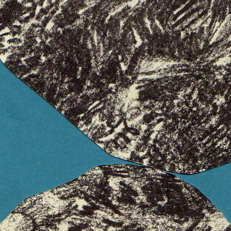 A moving gif featuring a series of panels featuring collaged illustrations of rocks balancing on each other in different formations