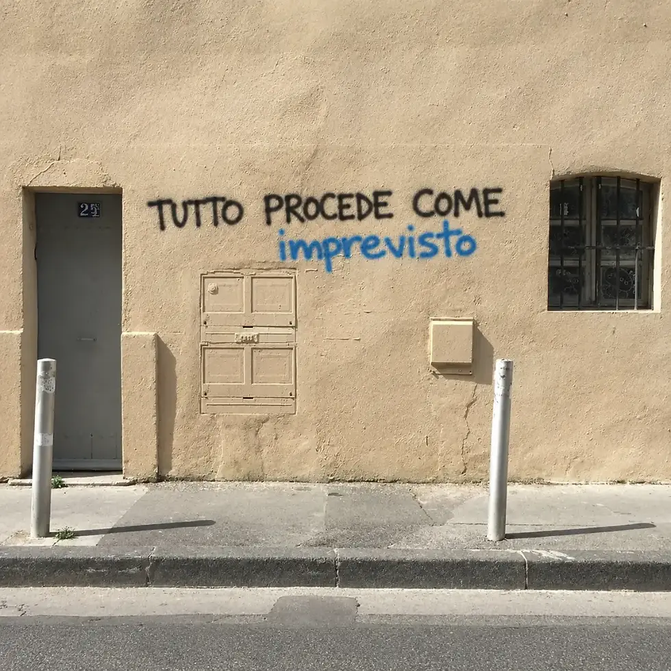 Tutto procede come imprevisto - Frasi sui muri