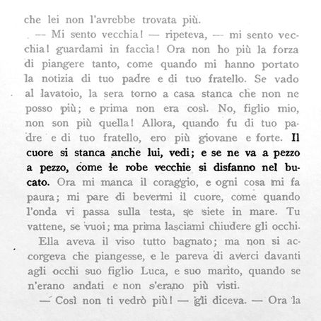 "Il cuore si stanca anche lui, vedi" da "I Malavoglia" di Giovanni Verga - Frasi dai libri