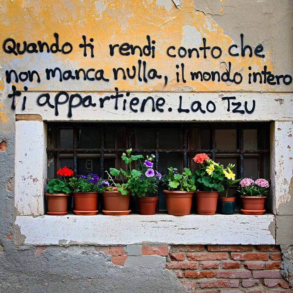 Quando ti rendi conto che non manca nulla, il mondo intero ti appartiene