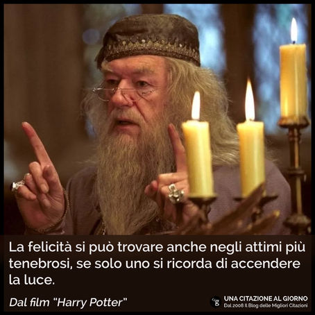 Frase di Albus Silente sulla luce - Frasi illustrate