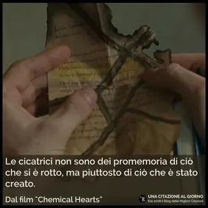 "Le cicatrici non sono dei promemoria di ciò che si è rotto"