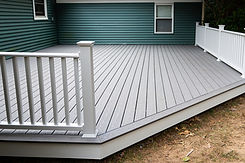 New composite deck on the back of a house