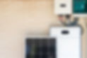 Close-up of solar power battery system