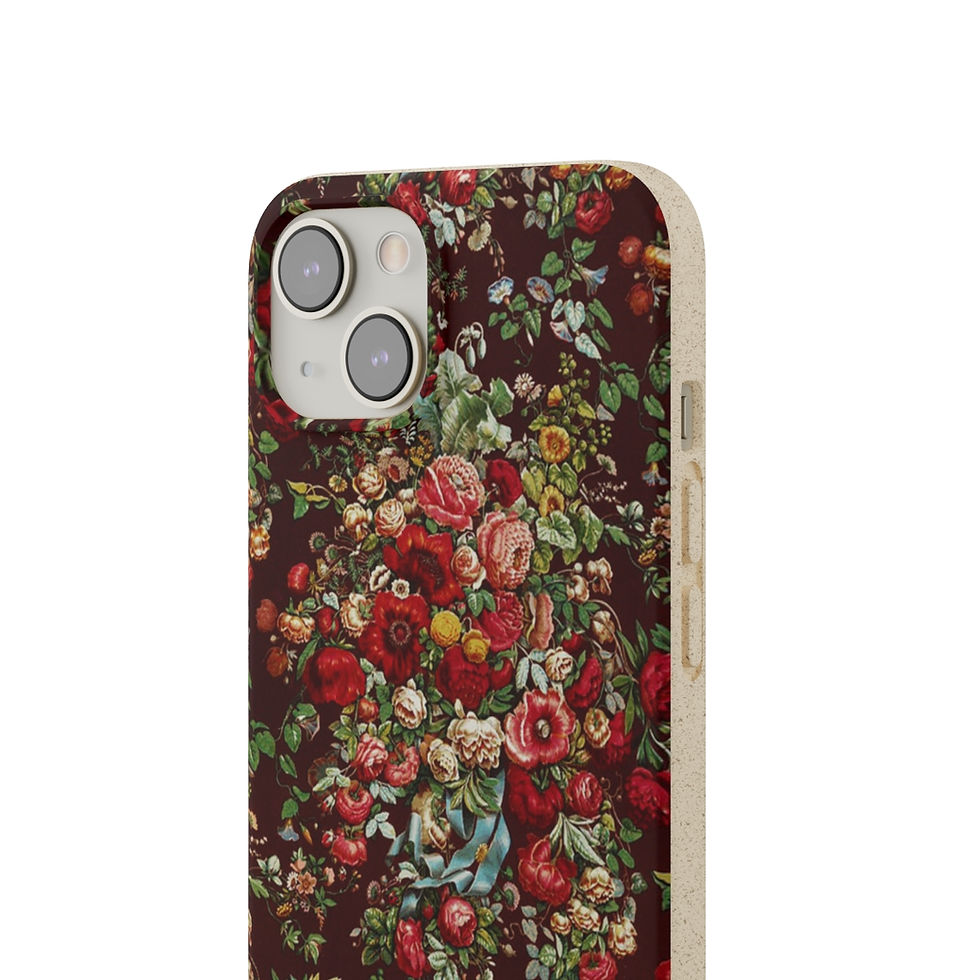 Thumbnail: Eco-friendly Biodegradable Case | Red Classic Flowers Pattern