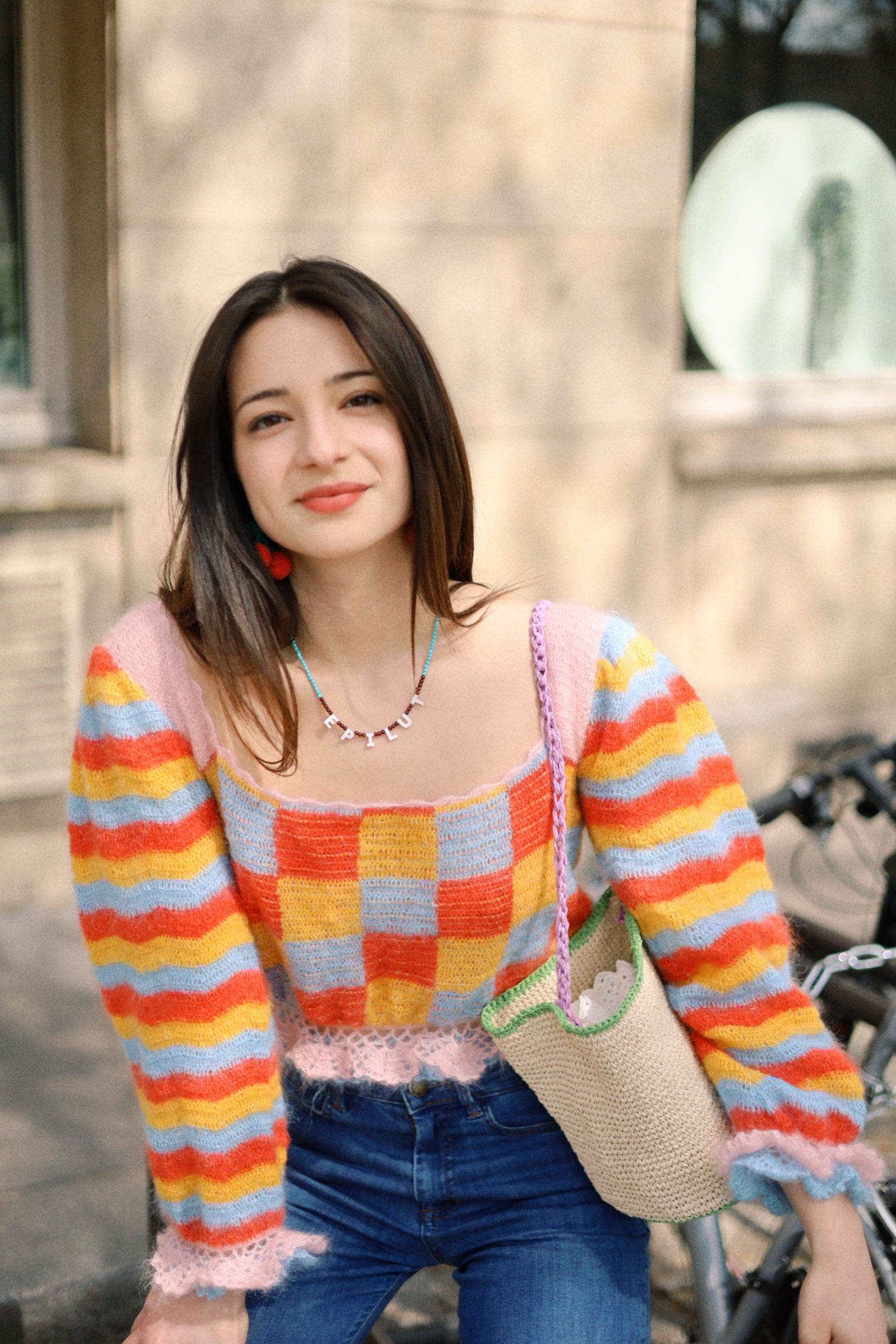 Handknit Top - Checkerboard