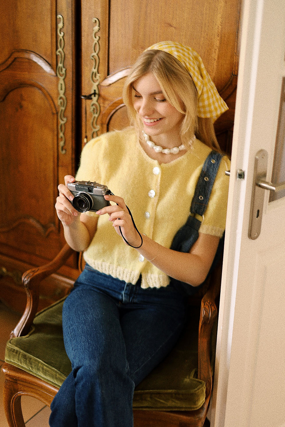 Thumbnail: Handknit Cardigan - Butter