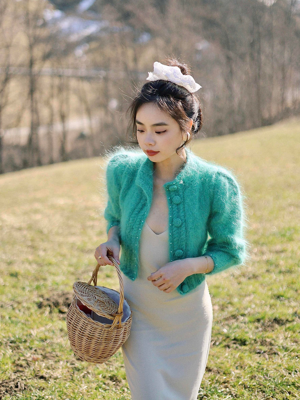 Thumbnail: Handknit cardigan - Pearl Lake