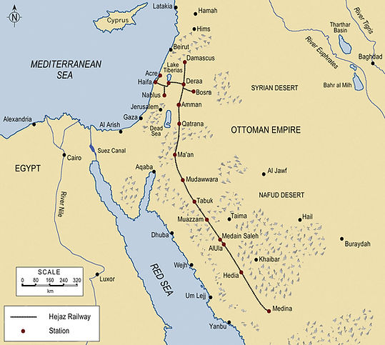 Map of the Hejaz Railway (Hijaz Railway)