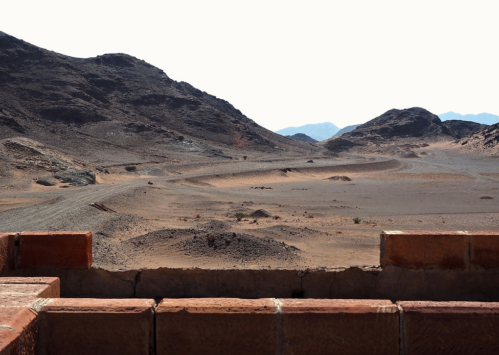 Looking southwards from Mudarraj Station (Madahrij Station), scene of TE Lawrence of Arabia's second attack on the Hejaz Railway in Saudi Arabia