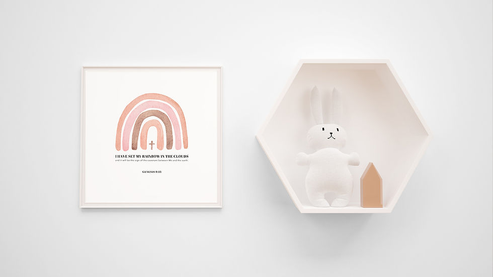 Thumbnail: Rainbow Promise Scripture Art Print