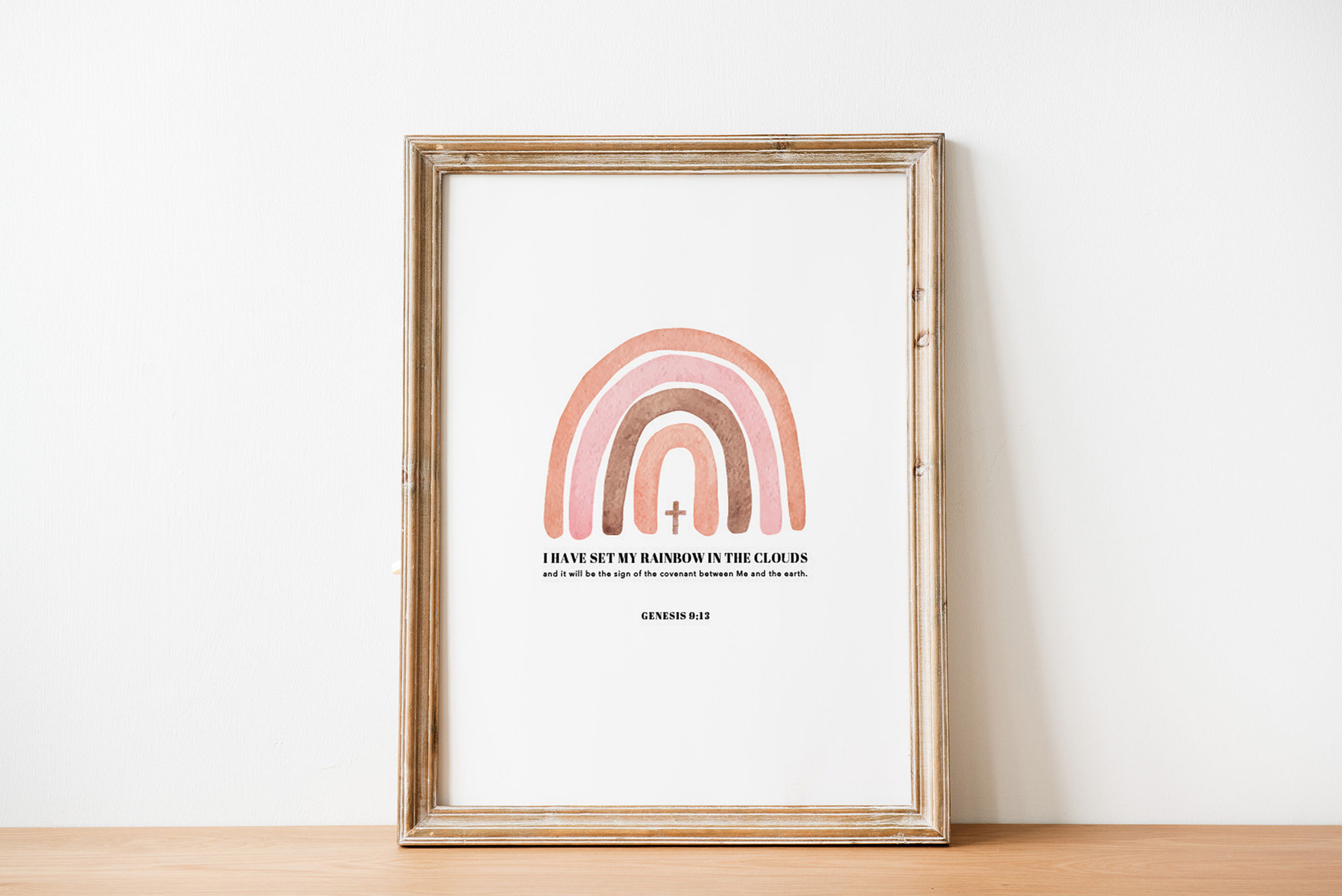 Rainbow Promise Scripture Art Print