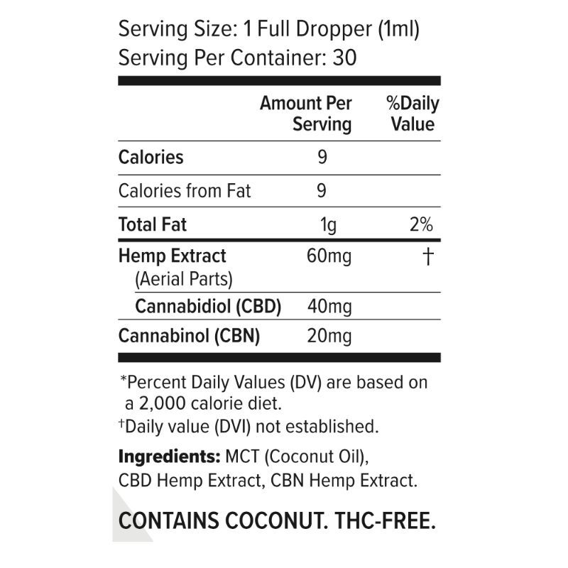 Thumbnail: CBN Tincture for Sleep dropper with organic MCT oil base